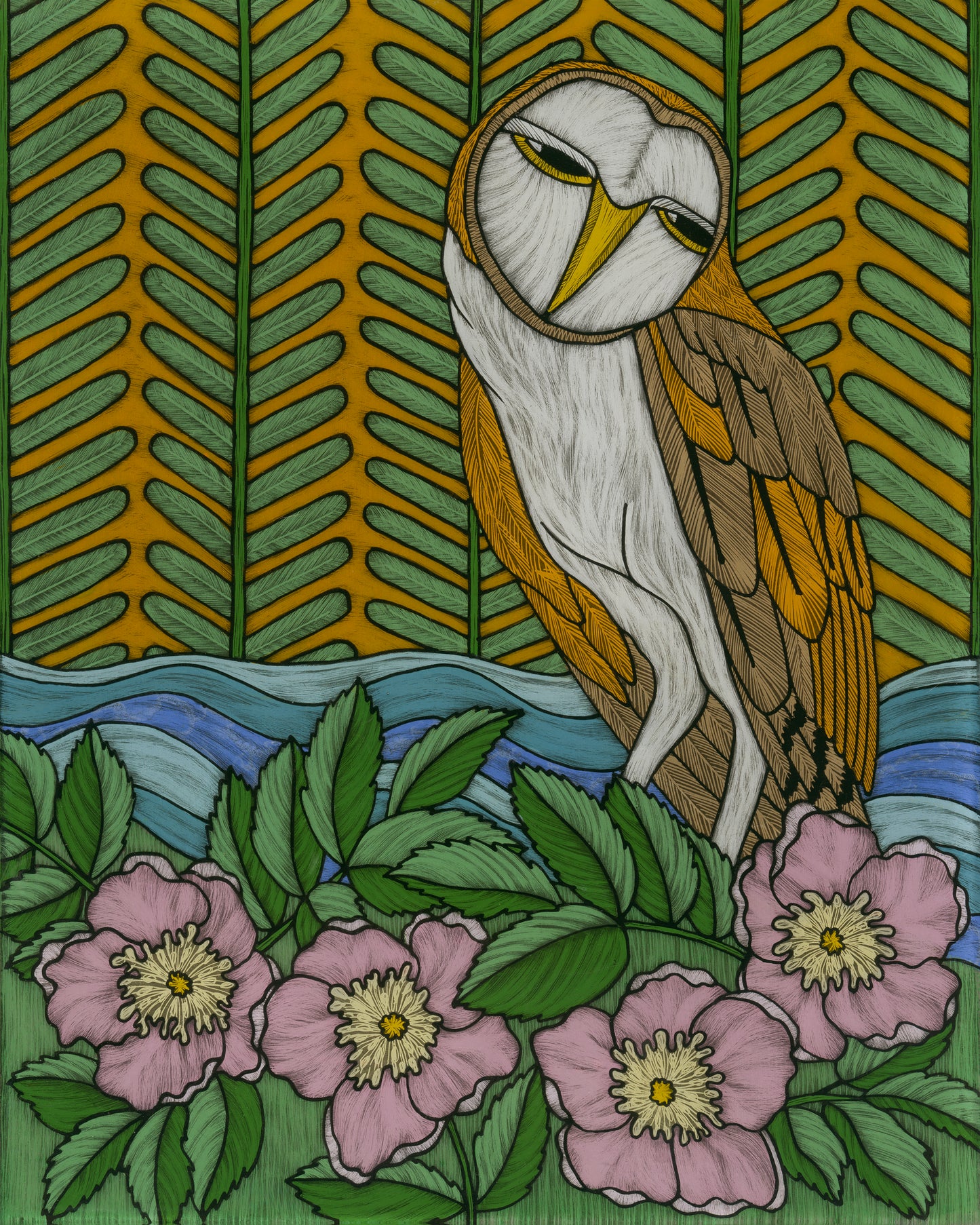 Wild Rose print by Cheryl Chapman | Silly Dog Art Glass