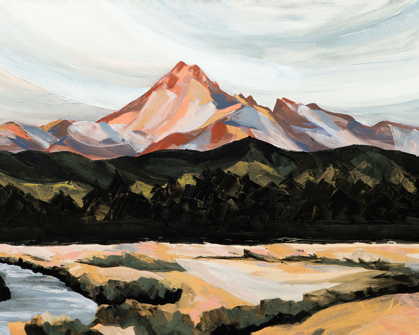 Framed - Broken Top II Canvas Print by Lindsay Gilmore