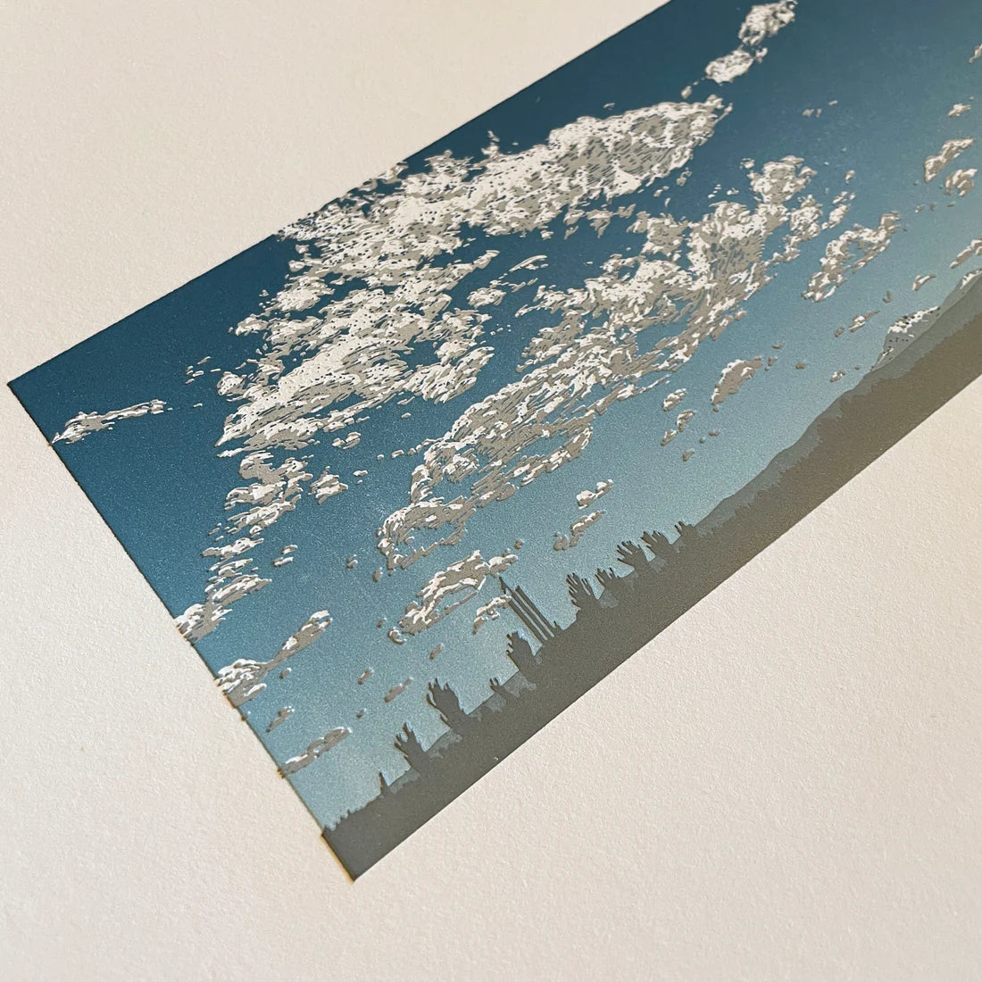 Framed - Clouds over Bend Letterpress Print by Green Bird Press