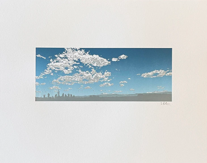 Framed - Clouds over Bend Letterpress Print by Green Bird Press