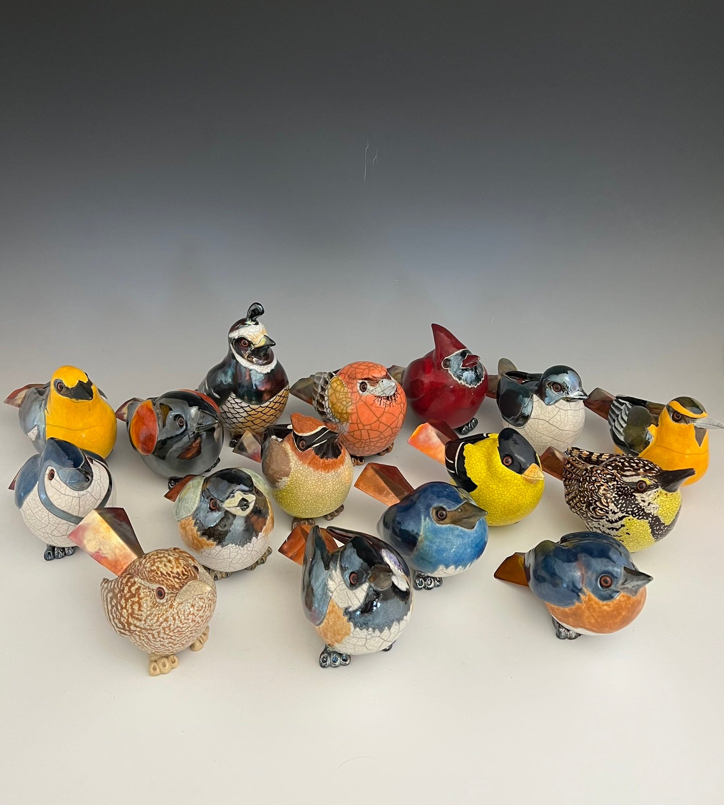 Raku Bird by Muddy Creek Studio