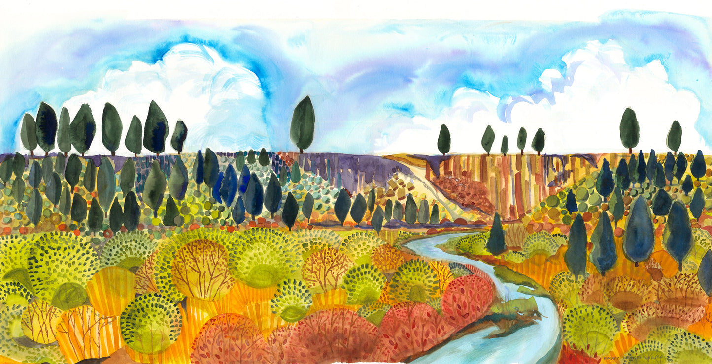 Framed - Juniper Sentinels Print by Kathy Deggendorfer