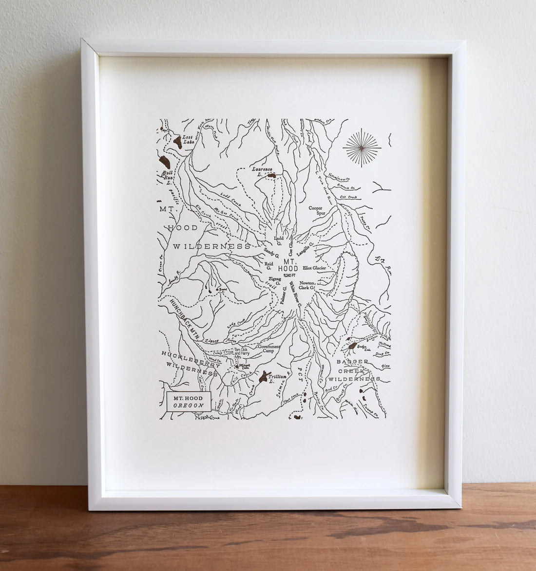 Mt Hood Map by Quail Lane Press