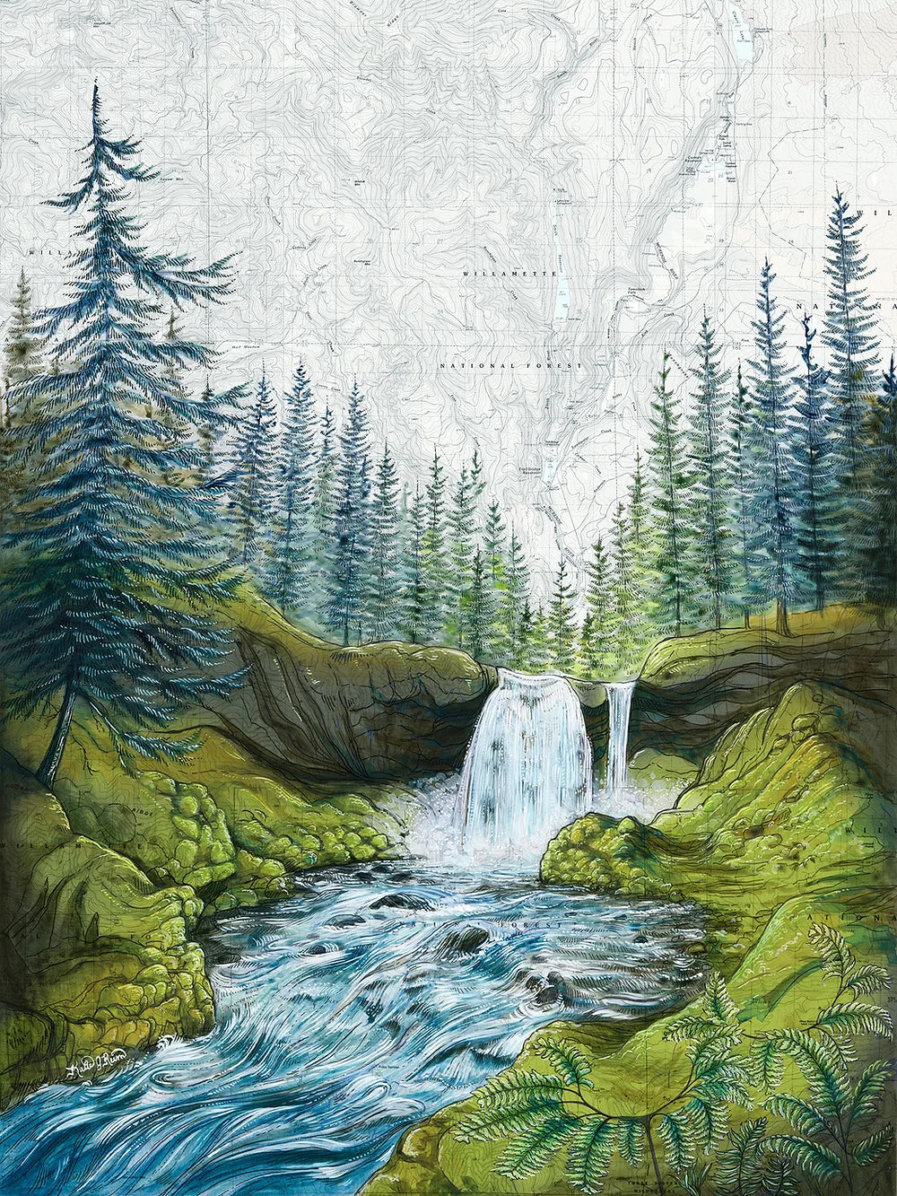 McKenzie River Sahalie Falls Print by Katie Jeanne Reim / Final Switchback