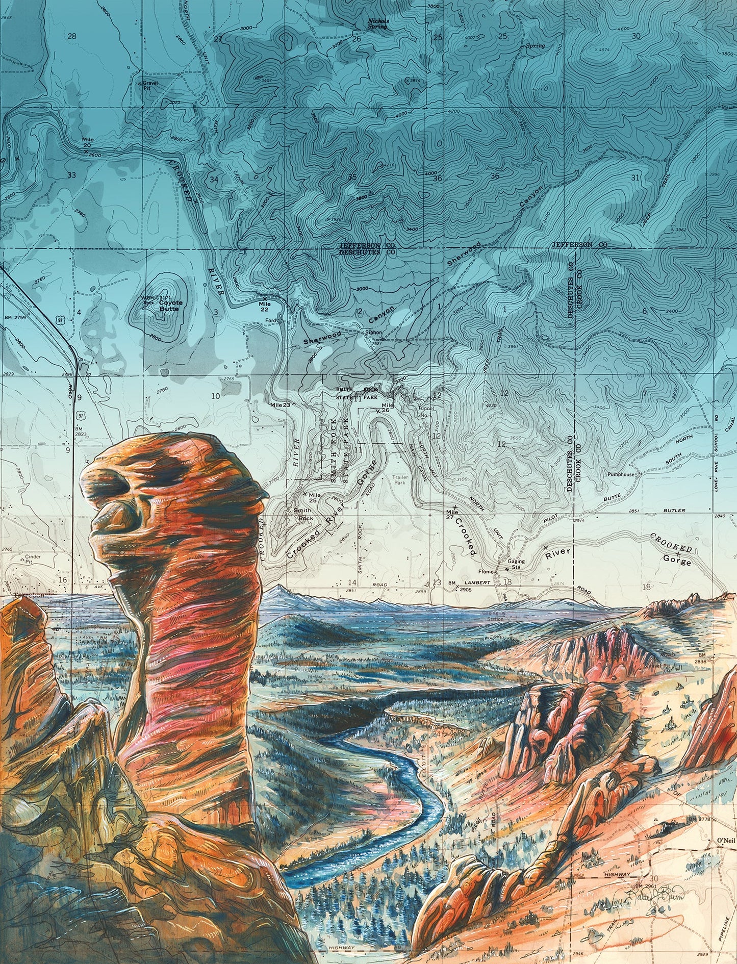Monkey Face Smith Rock Print by Katie Jeanne Reim / Final Switchback