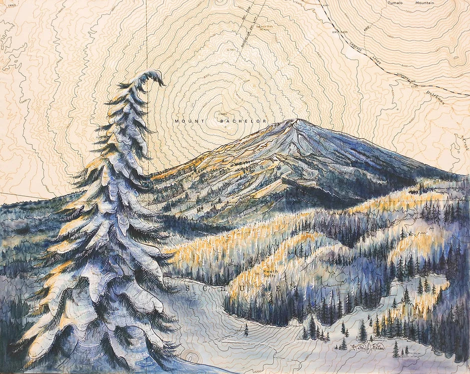 Mount Bachelor Winter Print by Katie Jeanne Reim / Final Switchback