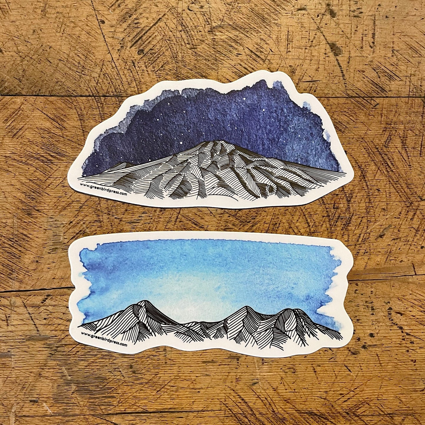 Oregon Mountain Stickers - Set of Two by Green Bird Press