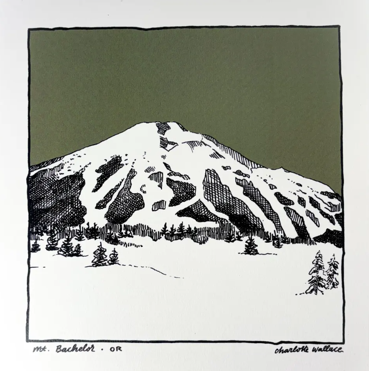 Mount Bachelor Print by Charlotte Wallace