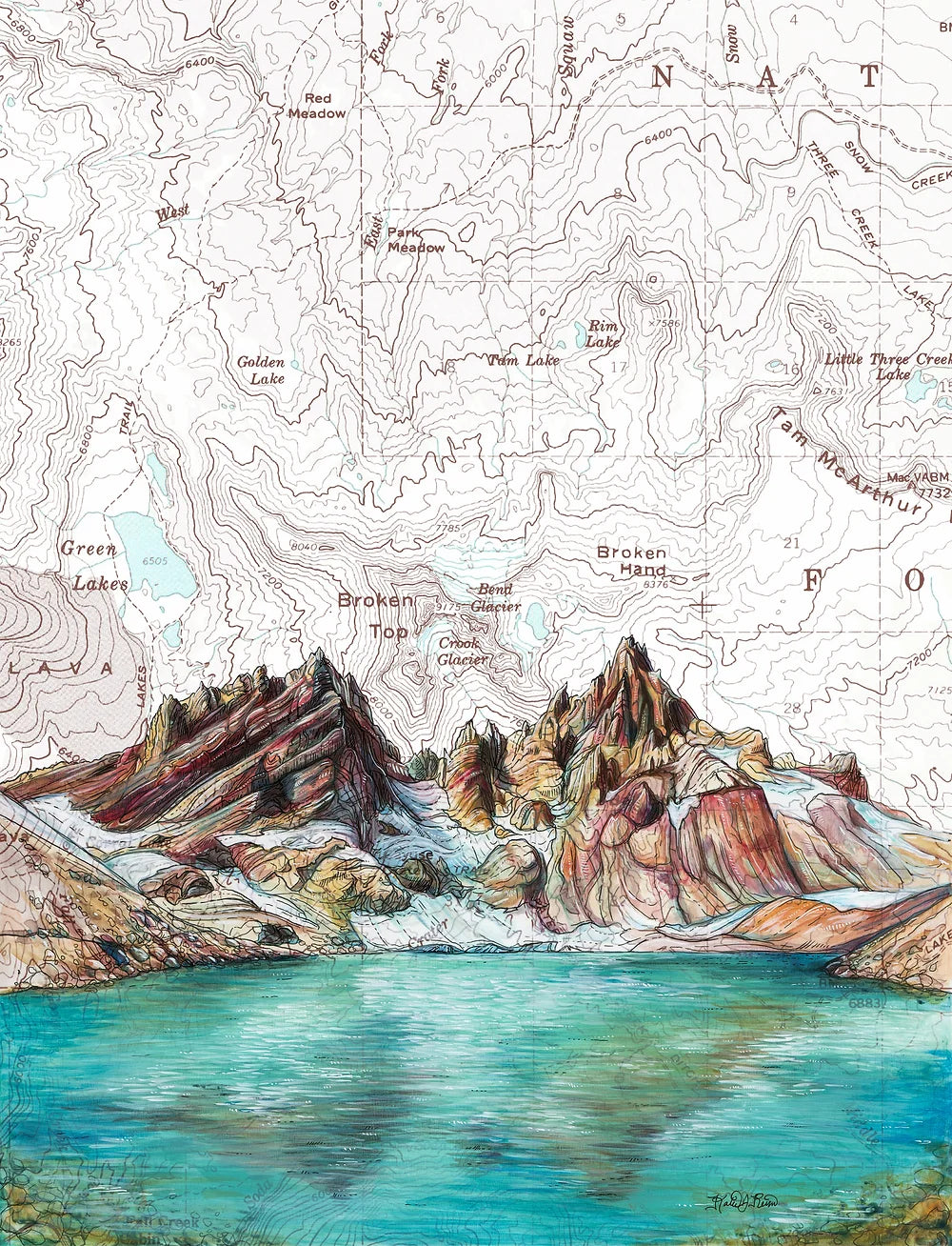 No Name Lake / Broken Top Print by Katie Jeanne Reim / Final Switchback