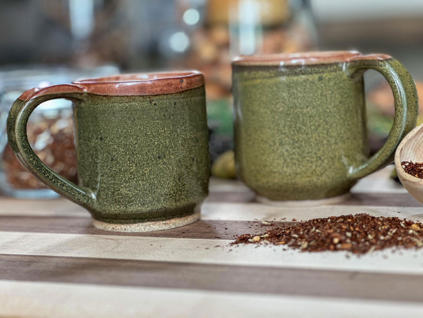 Novel Potter / Green Tea Mugs by Novel Pottery