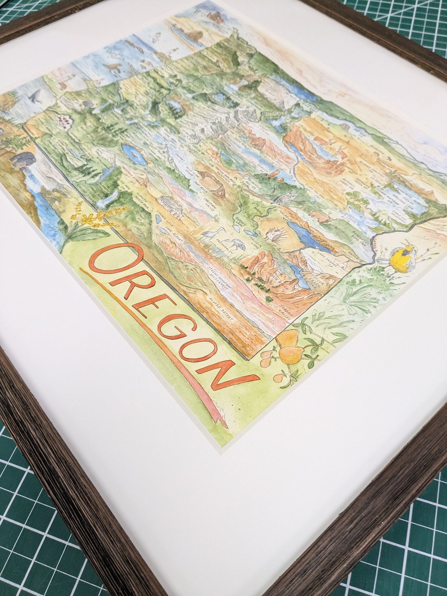 Framed - Oregon Map (2024) 11x14 by Hikerbooty