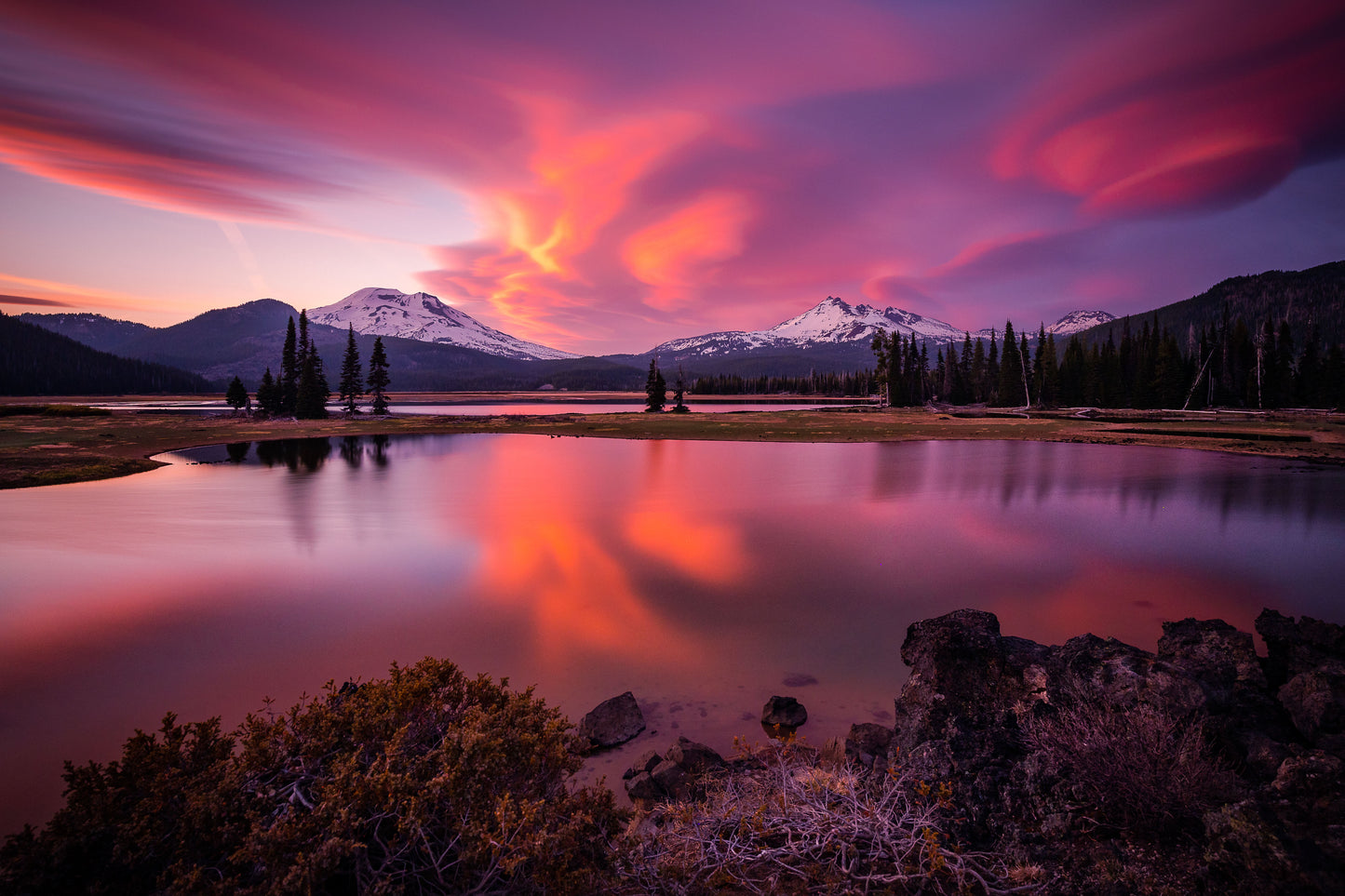 Framed - Sparks Lake Opening Day by Extreme Oregon