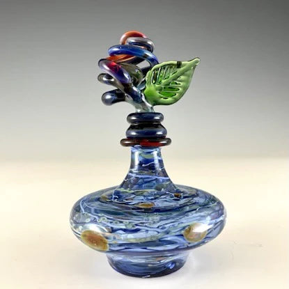 Blown Glass Stoppered Bottle by Joshua Rodine