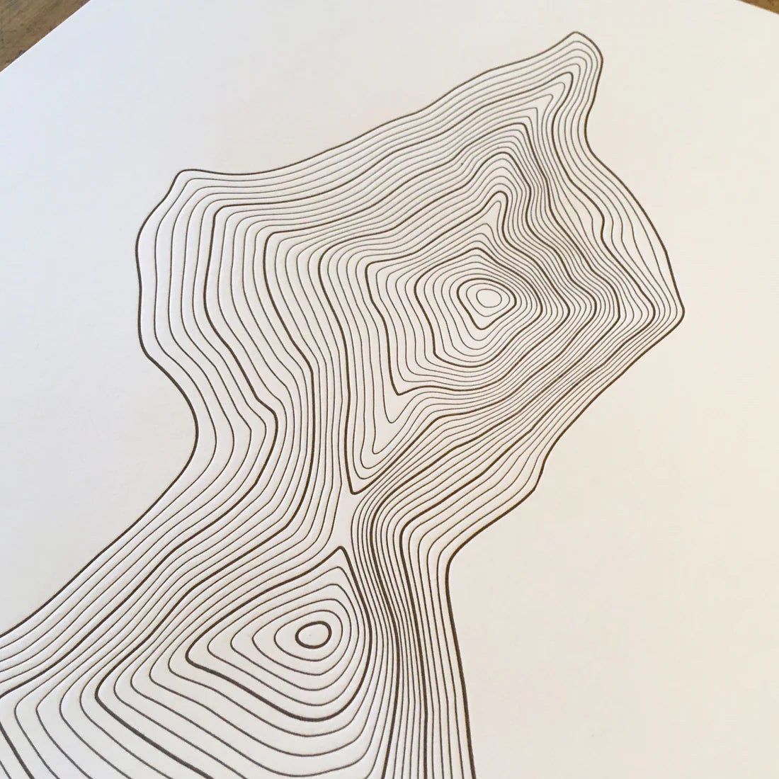 Mount Thielsen Topographic Map Letterpress Print by Green Bird Press