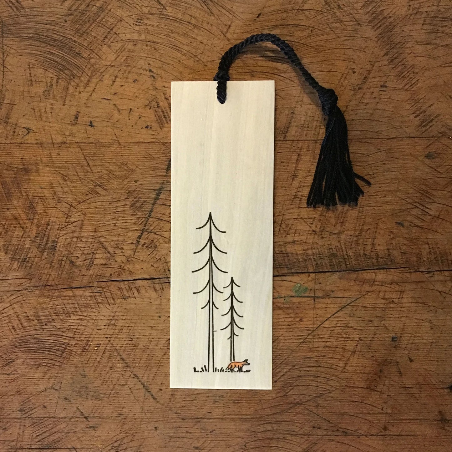 Minimal Adventure Letterpress and Watercolor Bookmark by Green Bird Press