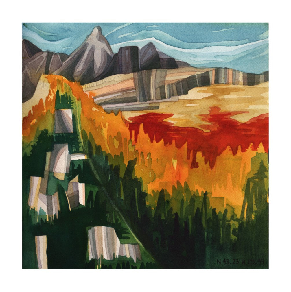 Larches Landscape print by Lindsey Fox