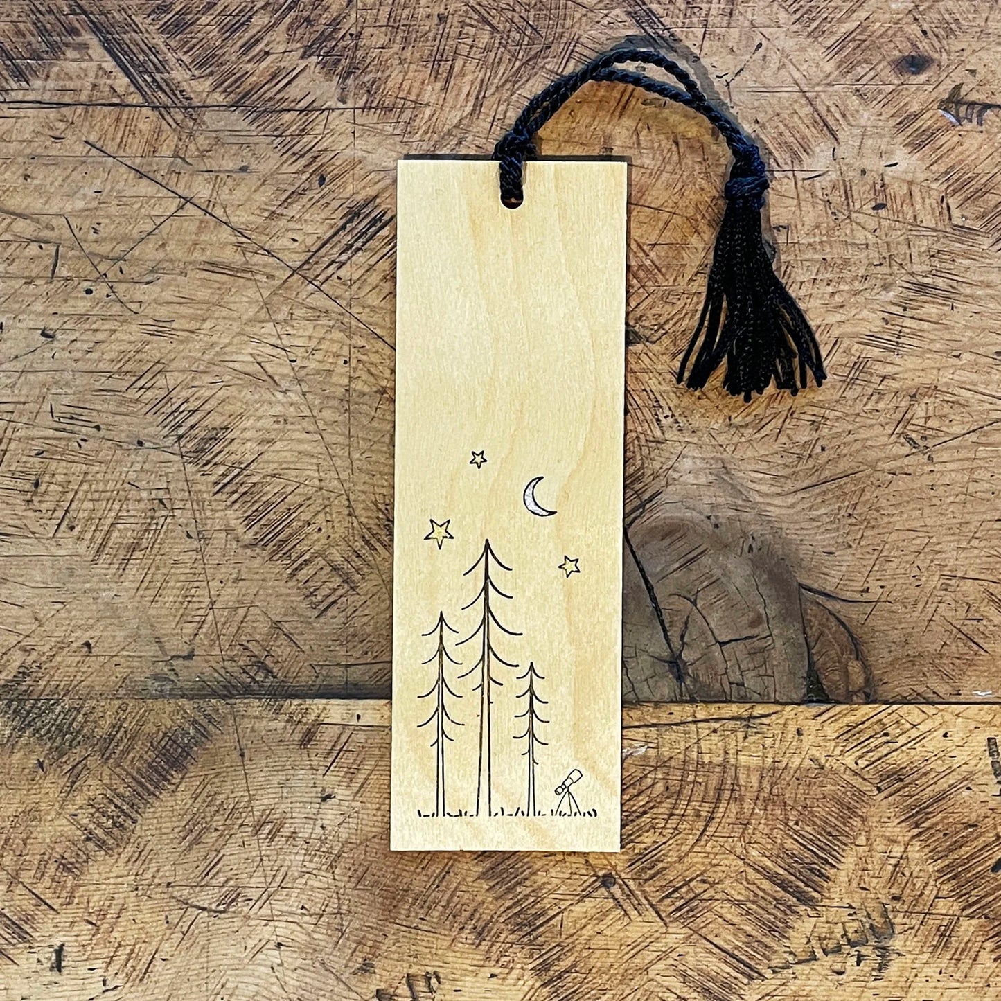 Minimal Adventure Letterpress and Watercolor Bookmark by Green Bird Press