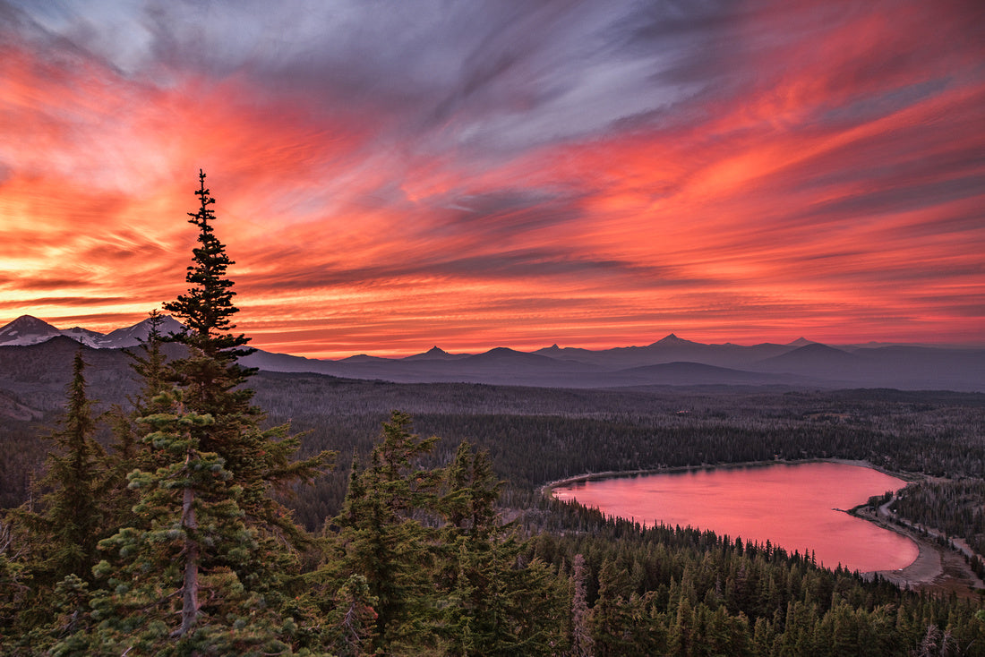 Framed - Heart Lake Sunset by Extreme Oregon