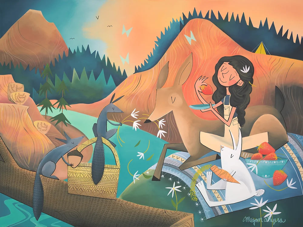 Picnic Friends - Strawberry Hills #66 Print by Megan Marie Myers