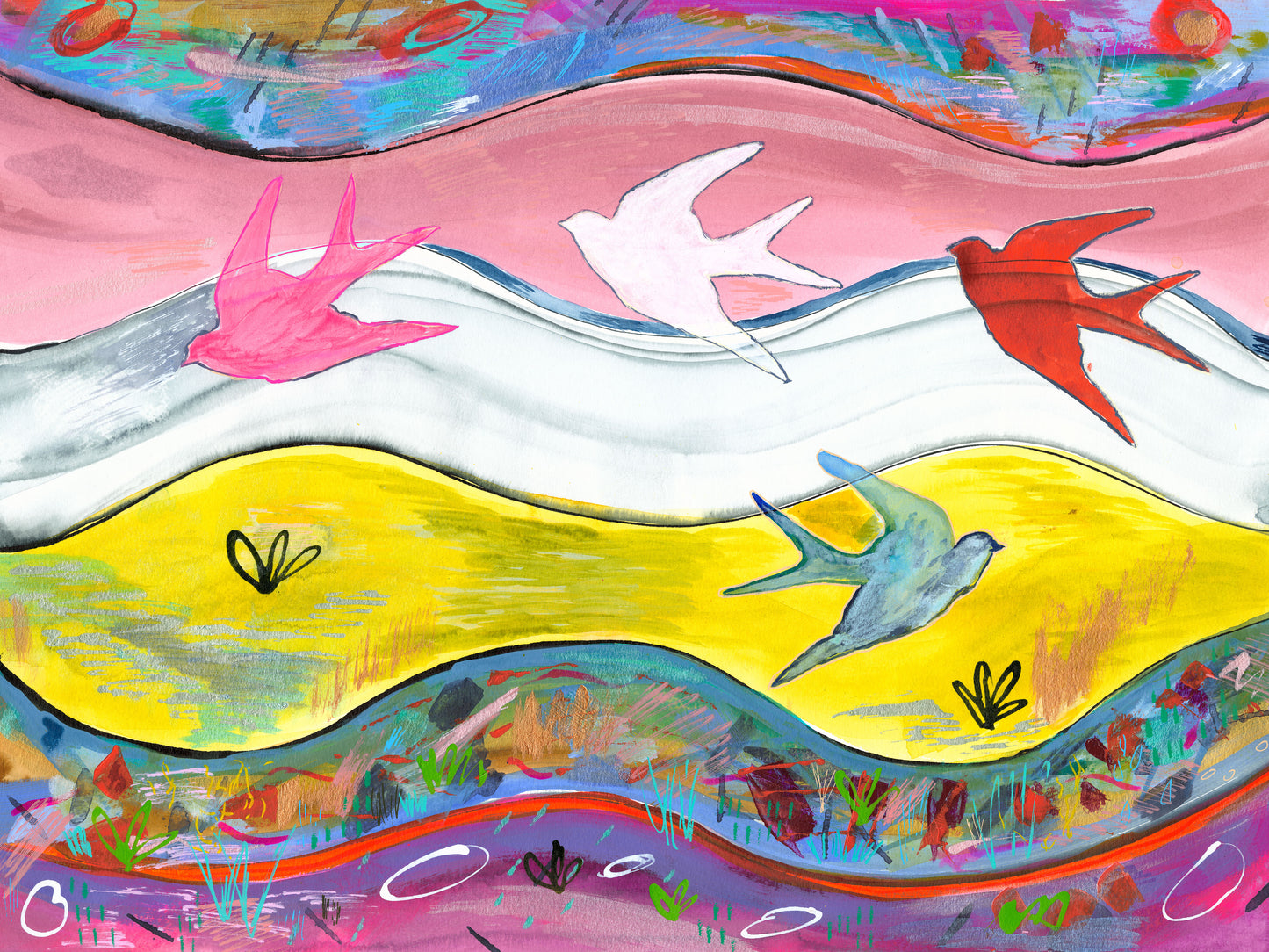 Song Birds of the Wind Print by Jennifer O'Reilly