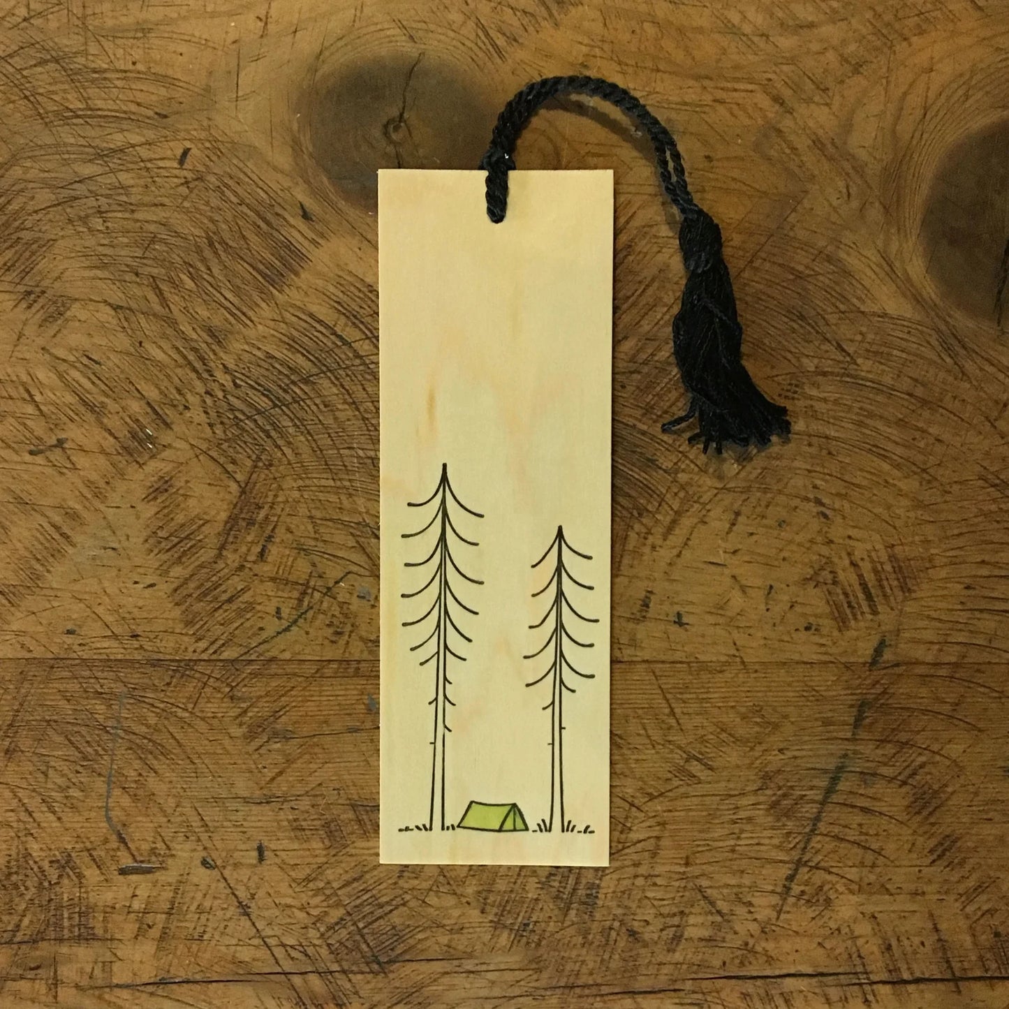 Minimal Adventure Letterpress and Watercolor Bookmark by Green Bird Press