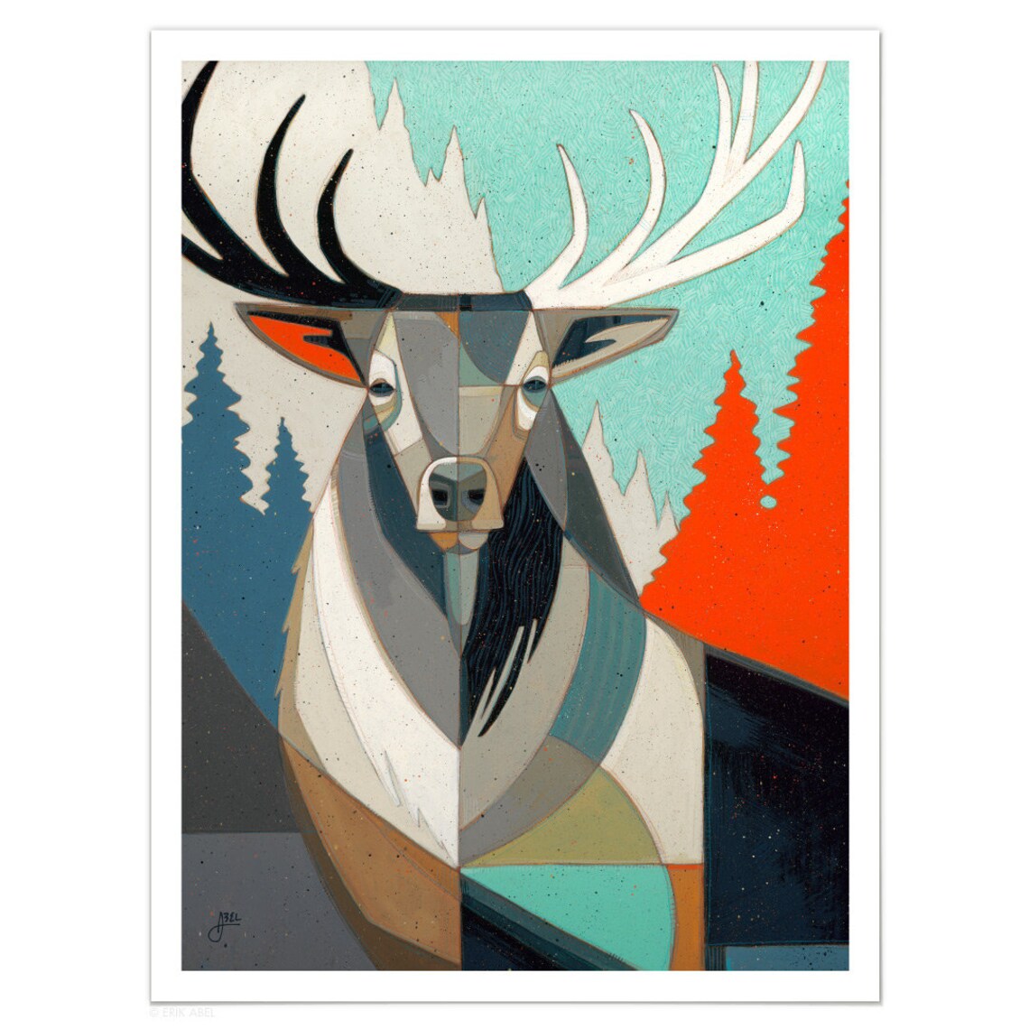 Wapiti Print by Erik Abel