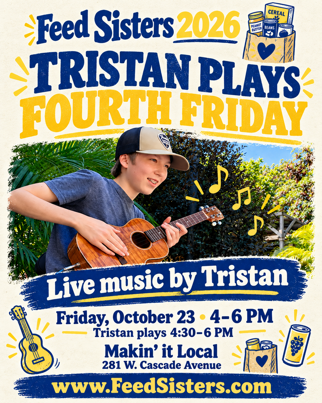 Live Music highlights Feed Sisters Fourth Friday Canned Wine Night - Friday October 23, 2026