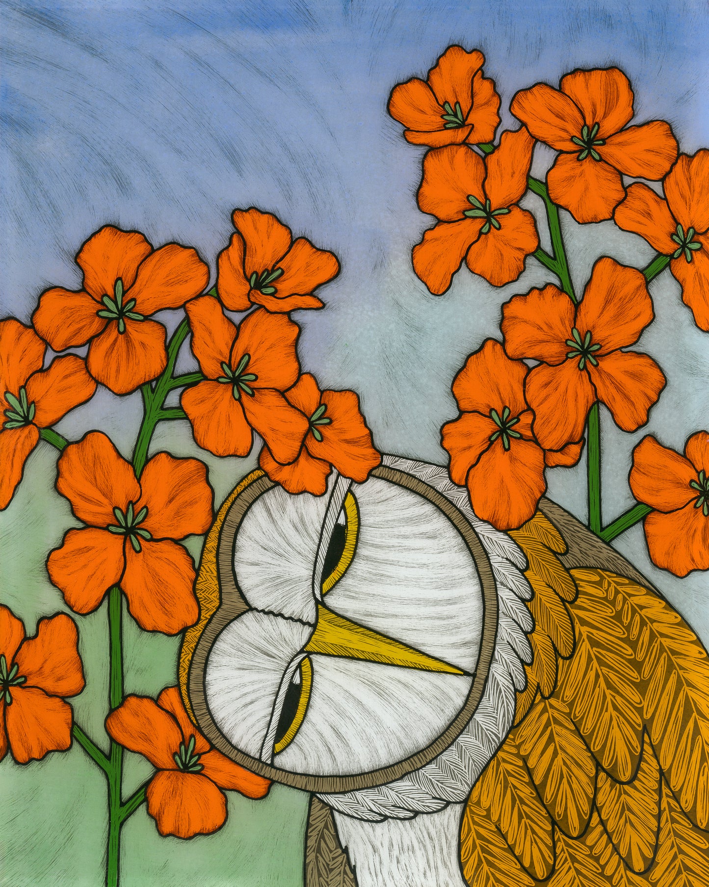 Wall Flower print by Cheryl Chapman | Silly Dog Art Glass