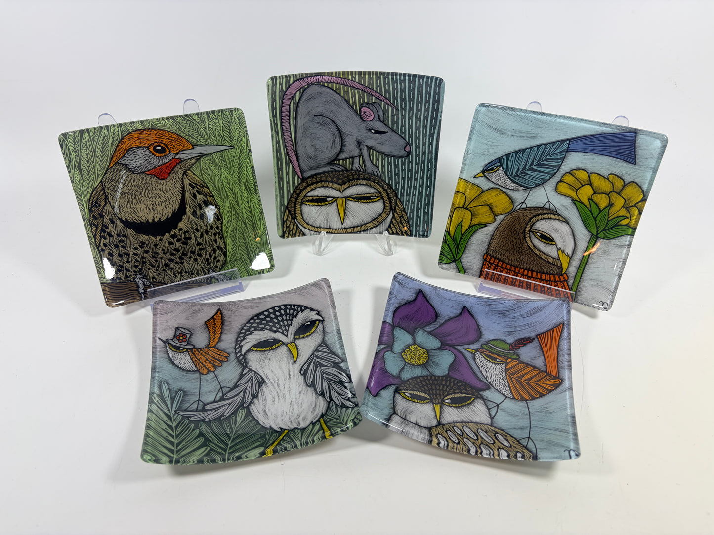 4.5 x 4.5 Glass Plate by Silly Dog Art Glass