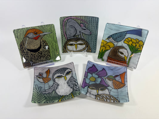 4.5 x 4.5 Glass Plate by Silly Dog Art Glass