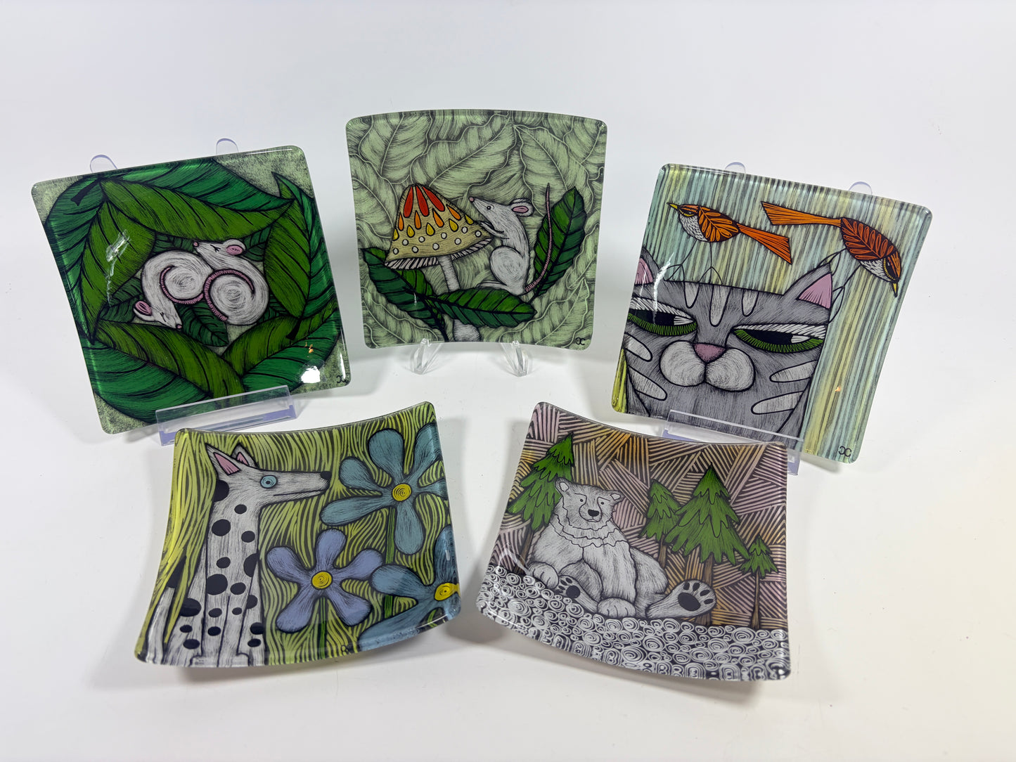 4.5 x 4.5 Glass Plate by Silly Dog Art Glass