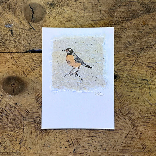 Bird Letterpress Prints on Handmade Paper by Green Bird Press