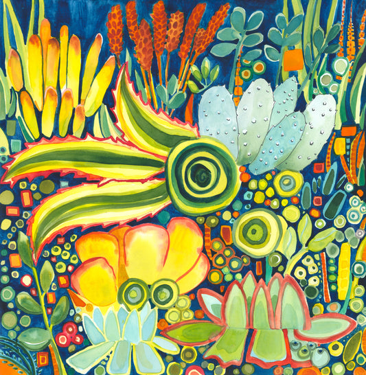 Royal Oaks Succulent Mix Print by Kathy Deggendorfer