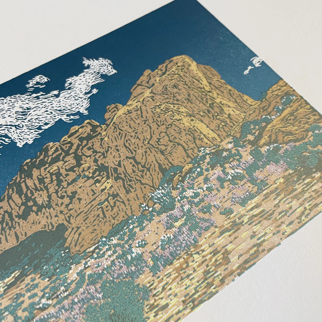 Fort Rock Letterpress Print by Green Bird Press