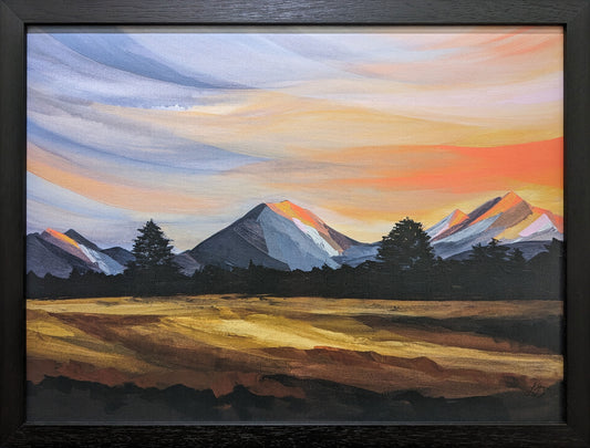 Framed - Three Sisters Sunset Canvas Print by Lindsay Gilmore