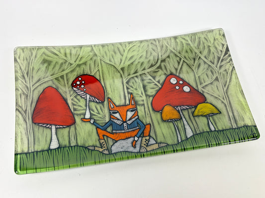 5x9 tray by Silly Dog Art Glass