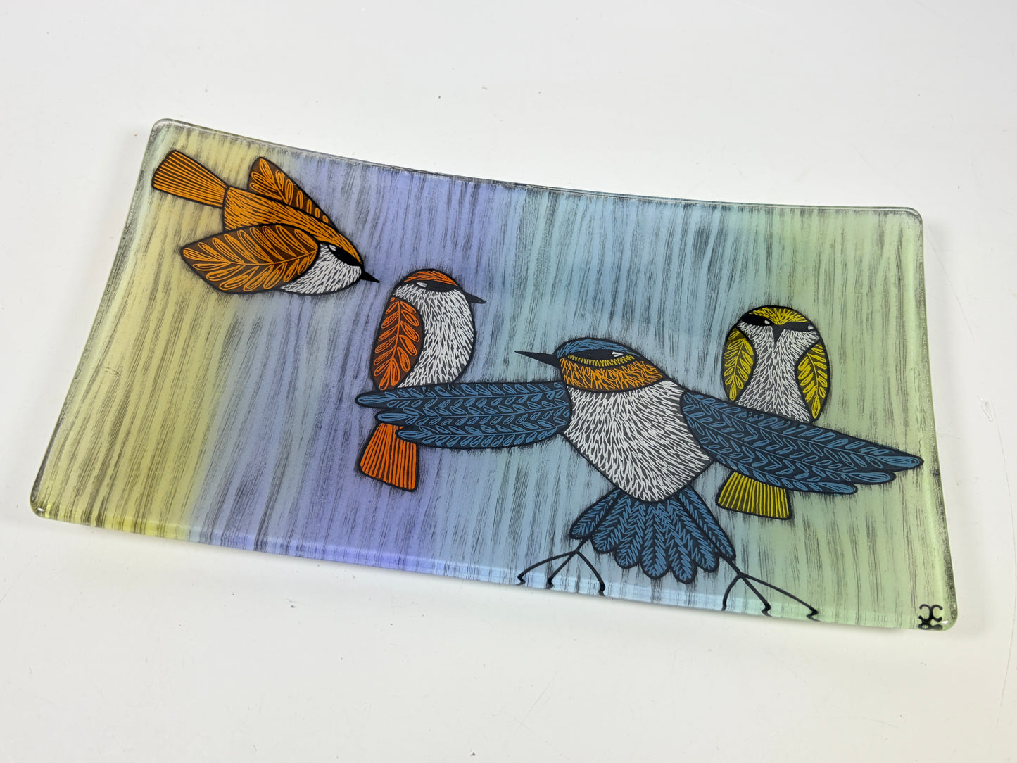 5x9 tray by Silly Dog Art Glass