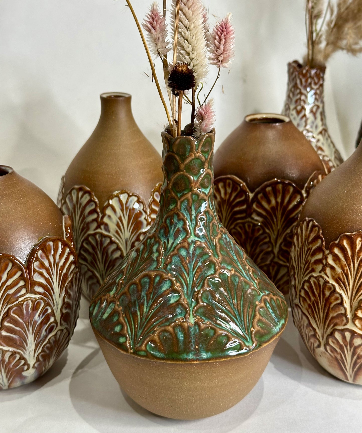 Scalloped Design Vase by KF Stoneware