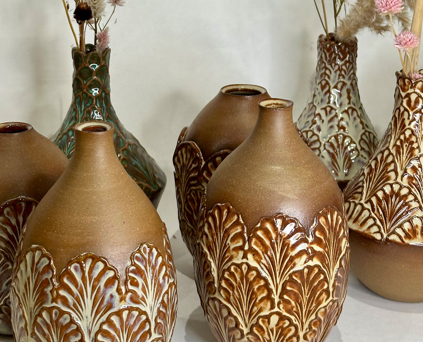 Scalloped Design Vase by KF Stoneware