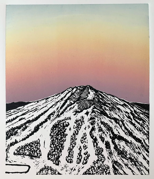 Mt Bachelor - Woodblock Print by Kelsi Cross