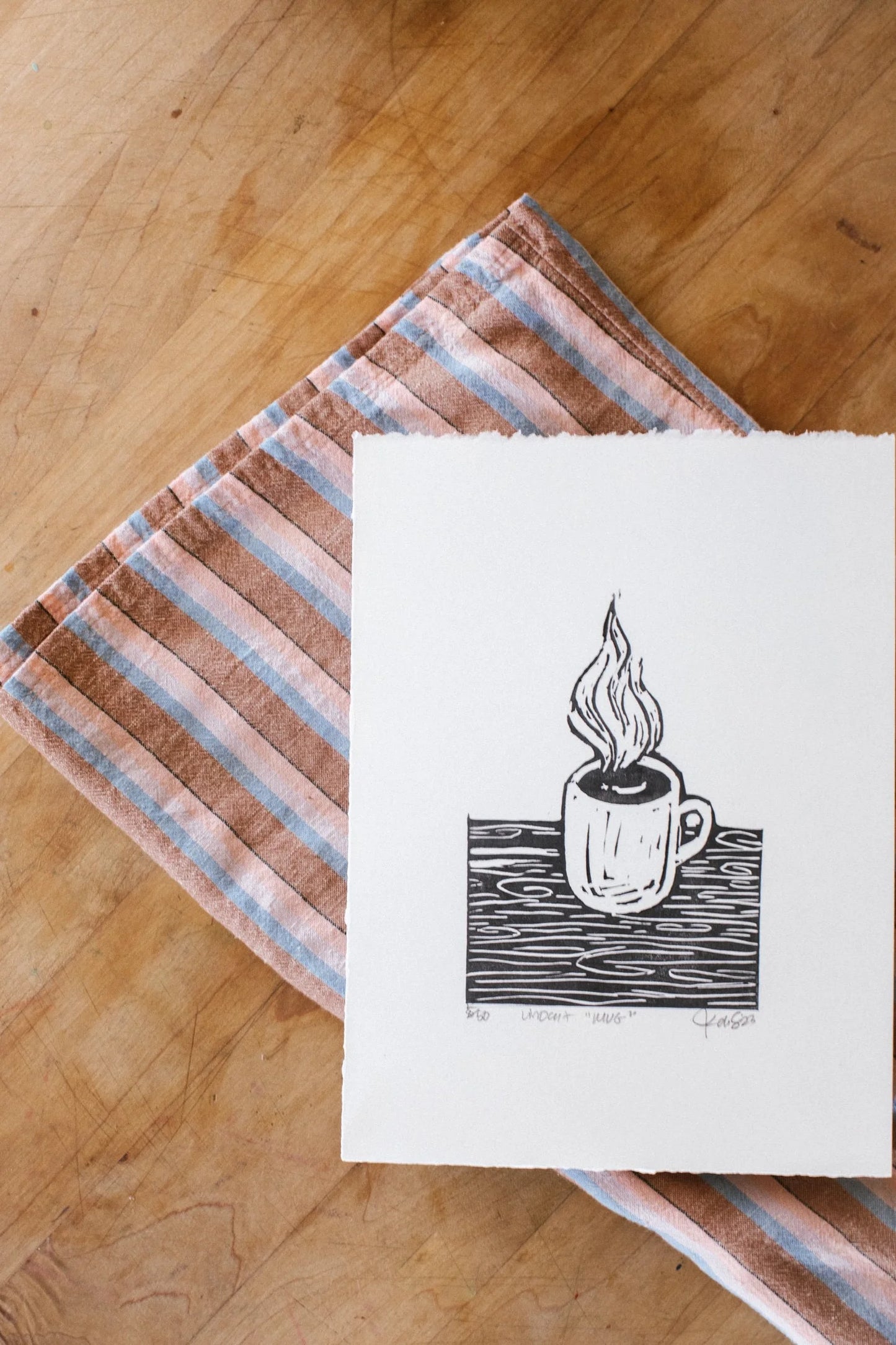 Mug - linocut Print by Kelsi Cross