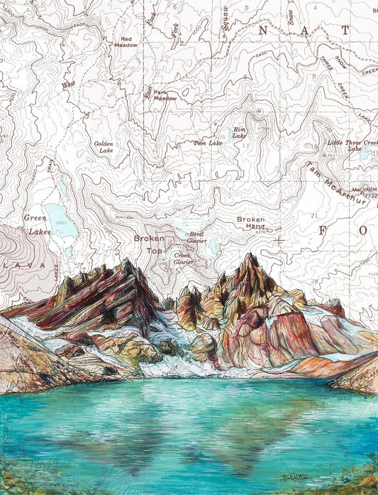 No Name Lake / Broken Top Print by Katie Jeanne Reim / Final Switchback