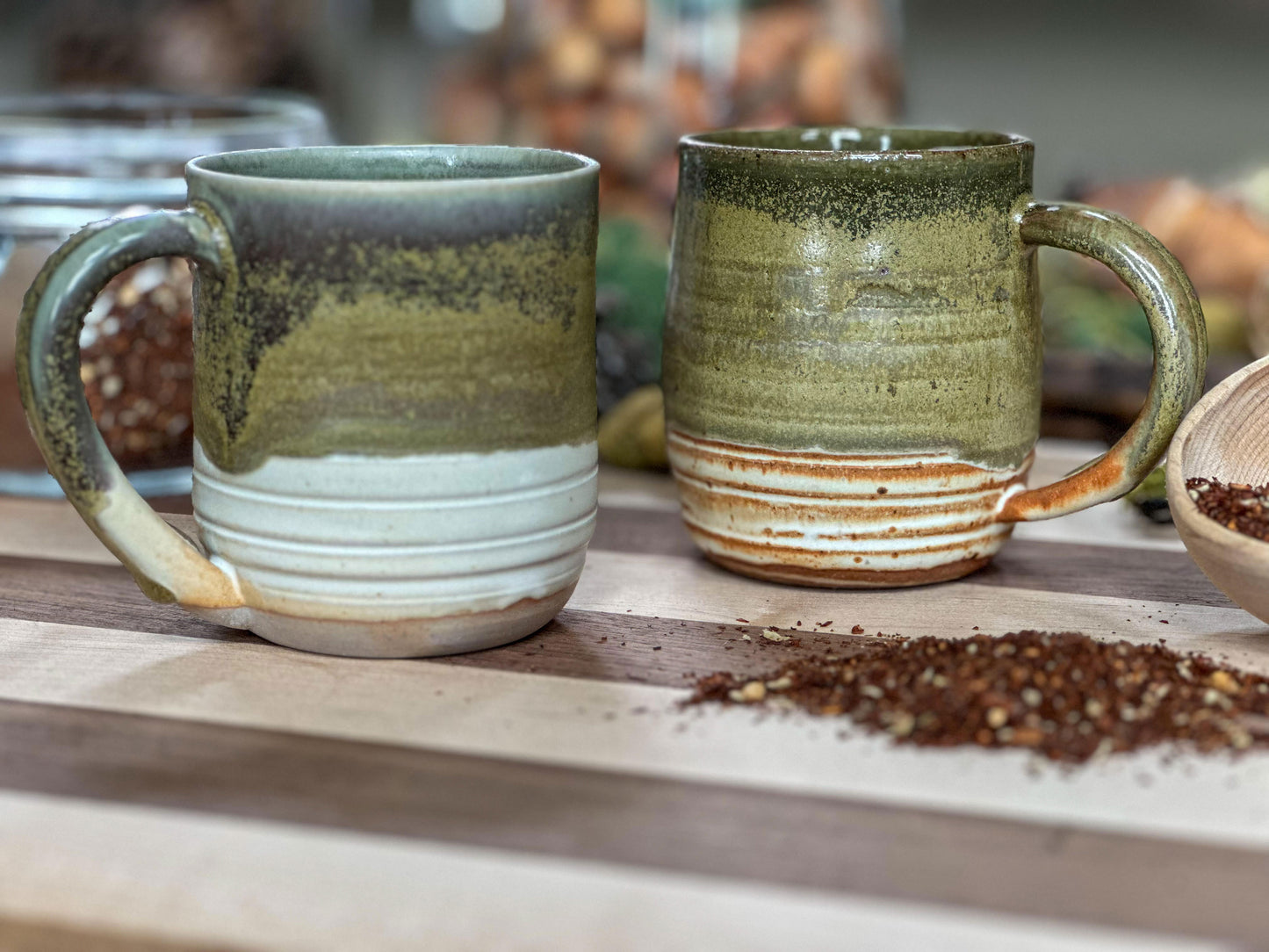 Novel Potter / Green Tea Mugs  by Novel Pottery