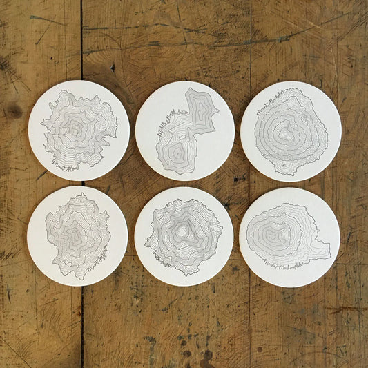 Oregon Topographic Map Letterpress Coasters by Green Bird Press
