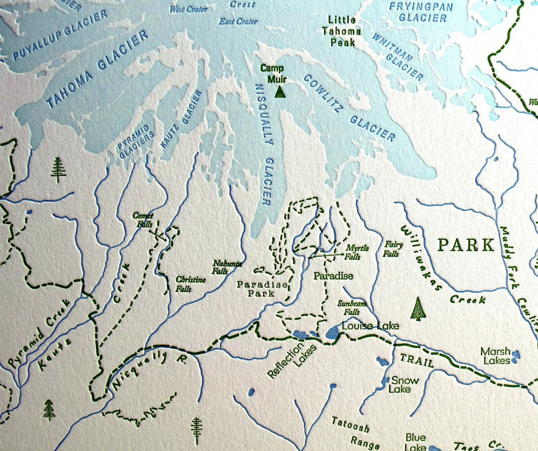 Mount Rainier National Park Print by Quail Lane Press