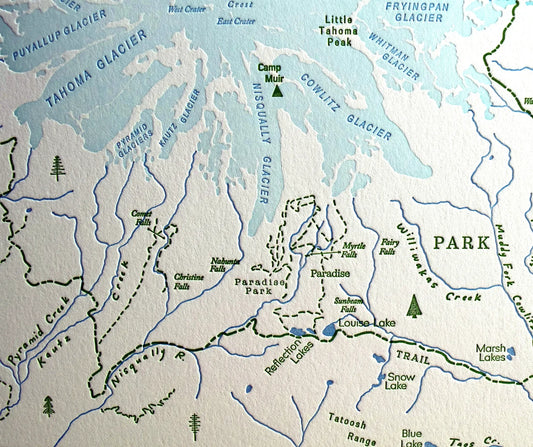Mount Rainier National Park Print by Quail Lane Press