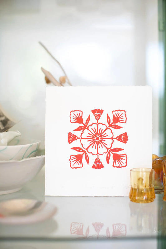 Botanical - linocut Print by Kelsi Cross