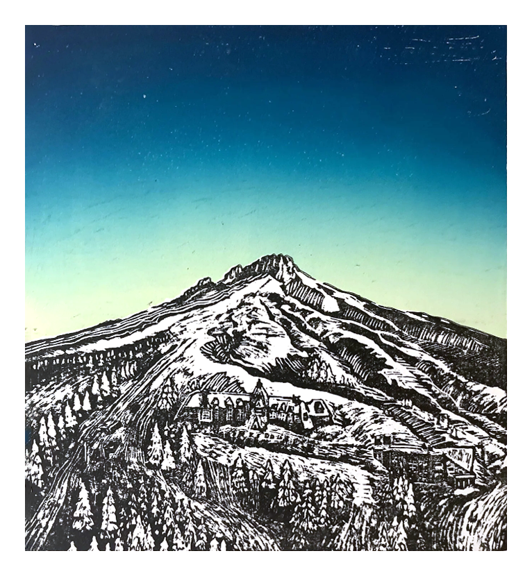 Timberline - Woodcut Print by Kelsi Cross