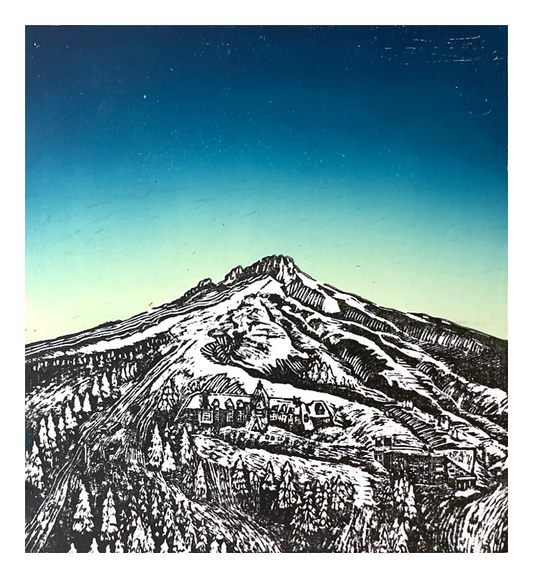 Timberline - Woodcut Print by Kelsi Cross