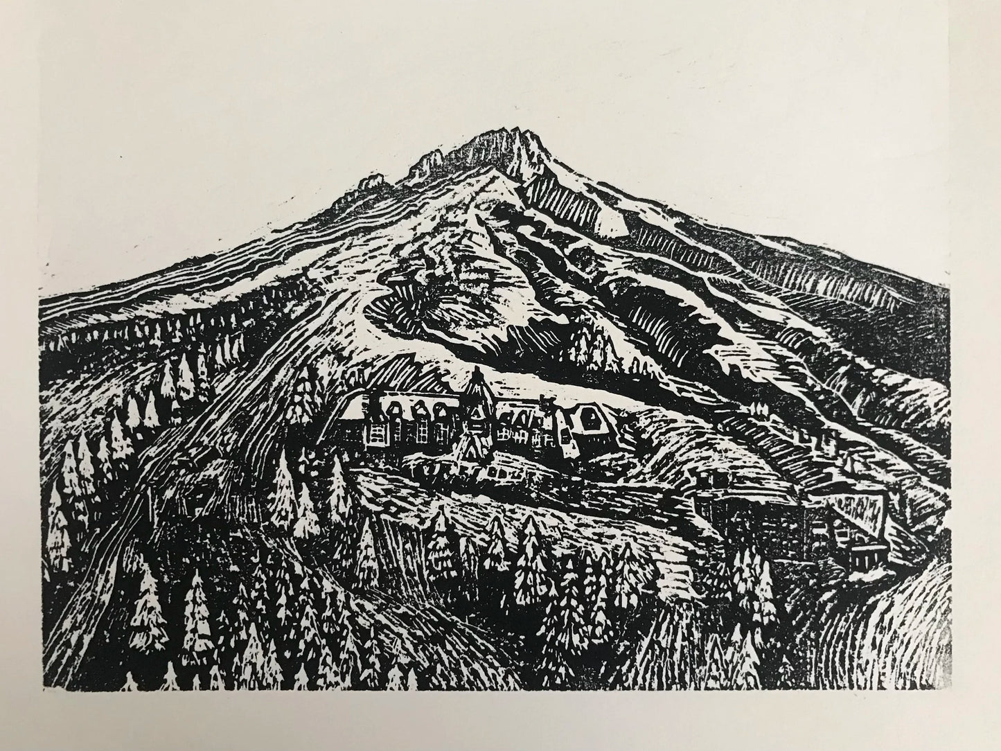 Timberline - Woodcut Print by Kelsi Cross